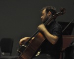 man playing the cello
